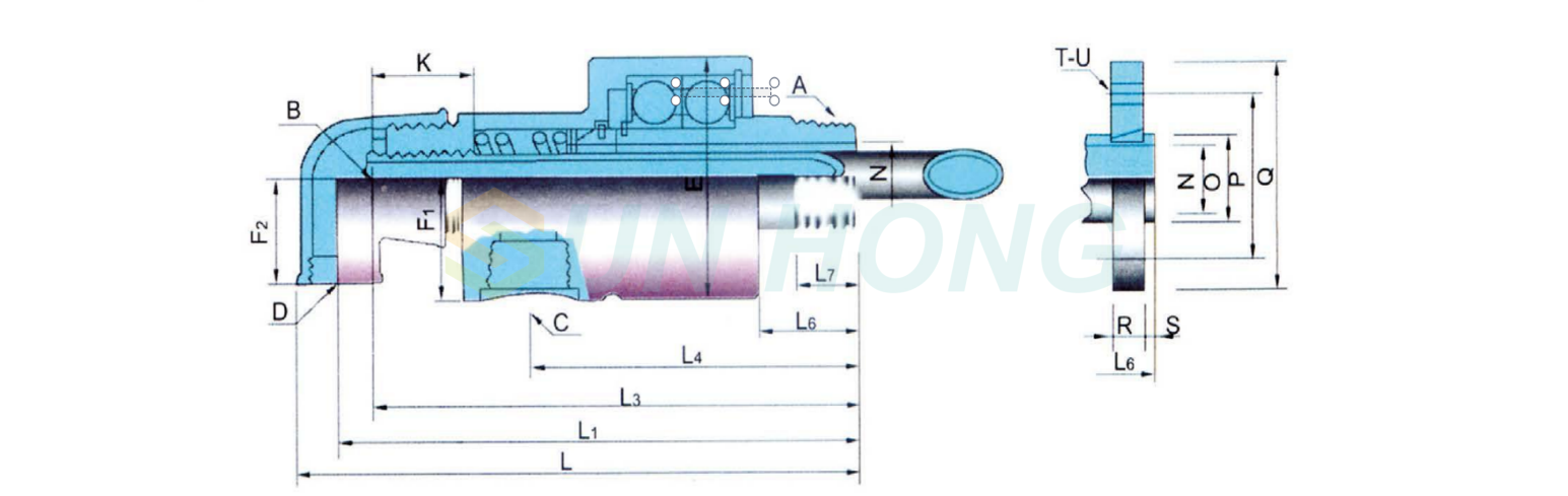 estrutura de junta rotativa de &aacute;gua fria de fluxo duplo